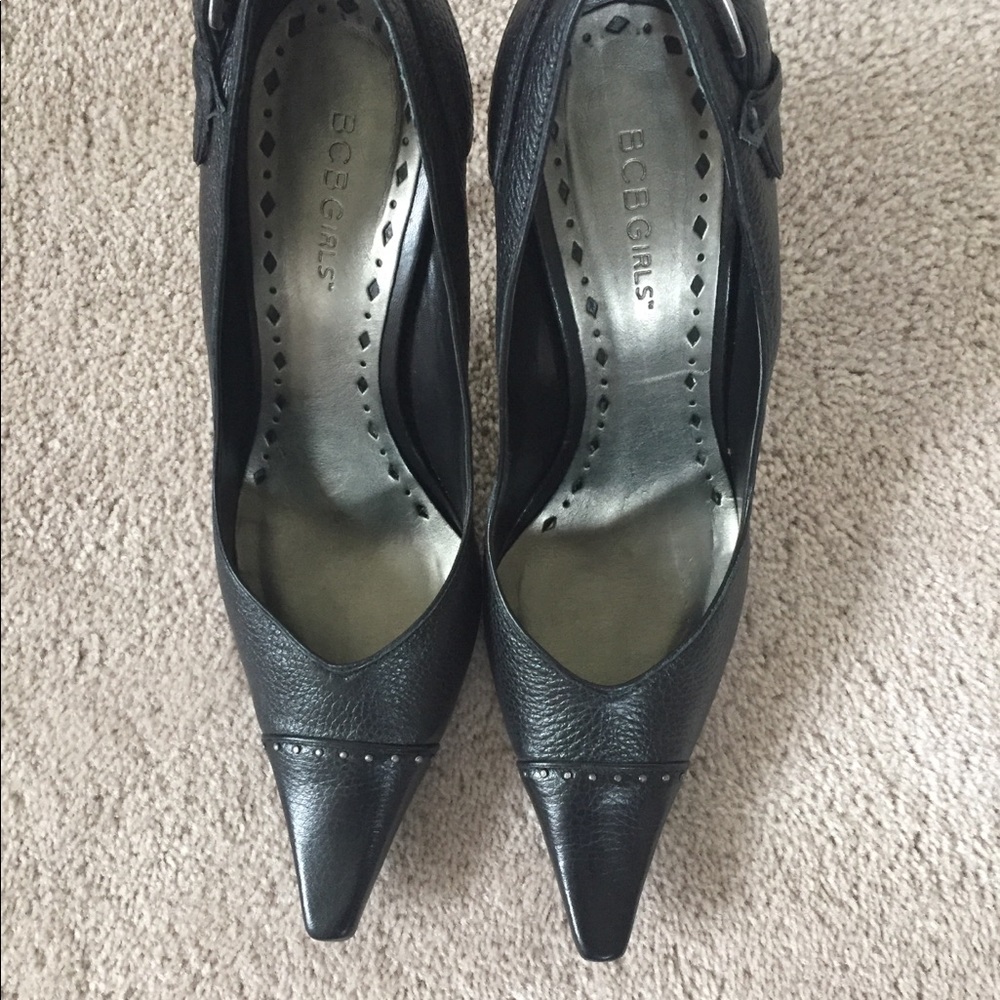 Kenya -TL BCB Girls Black Leather Heels